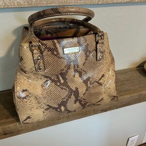 vintage Kate Spade snakeskin embossed leather satchel